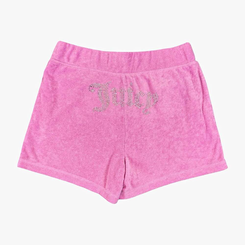 Vintage Juicy Couture Pink Velour Tubby Women’s Shorts Rhinestone Logo Size M